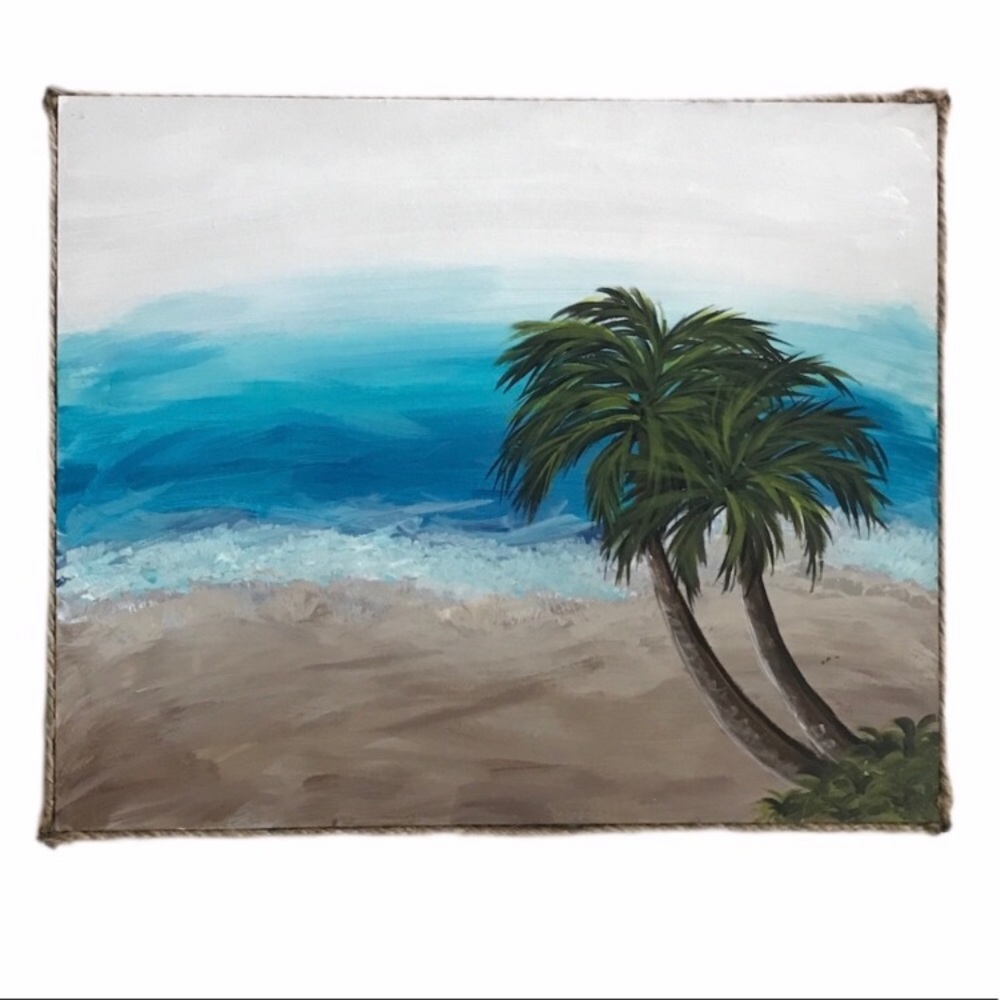 Hand painted acrylic palm beach wall decor